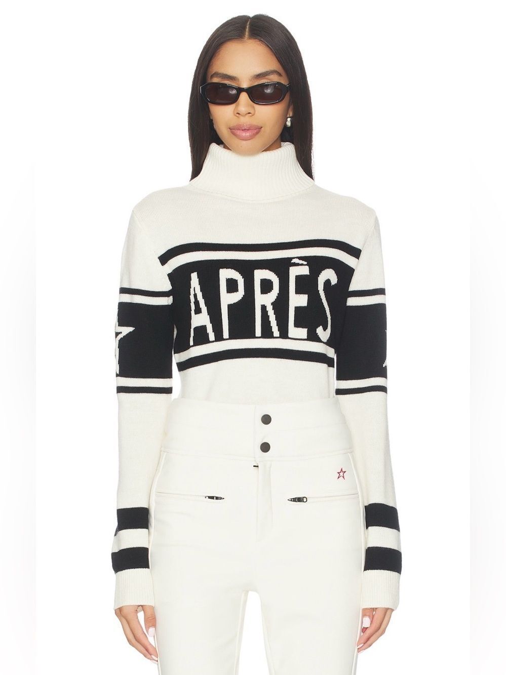 Perfect Moment Apres Ski Sweater Small Merino Wool Base Layer White Black NWT